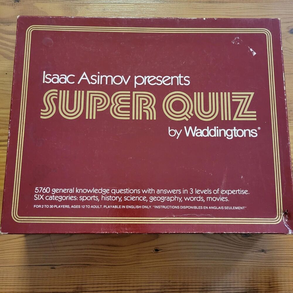 Isaac Asimov's Super Quiz Trivia Game 411 by Waddingtons 1982. COMPLETE!